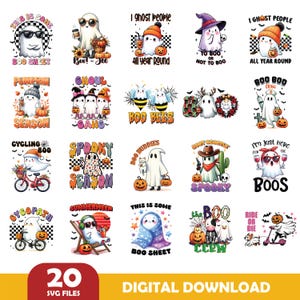 Retro Halloween Png Bundle, Halloween Sublimation Designs, Spooky Season Png, Ghost T-shirt, Pumpkin Png, Fall Png, Retro Halloween Png