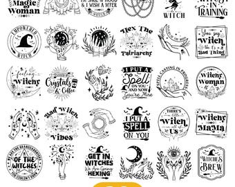 Witch Svg Bundle, Halloween Svg, Halloween Witch Svg, Witch Clipart, Witch Silhouette, Flying Witch Svg, Salem, Cut Files, Instant Download