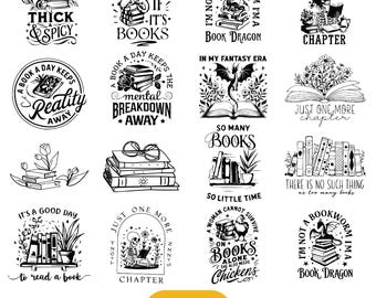 Reading SVG Bundle, Book Lovers svg, Librarian svg, Book Quotes svg, Book Worm svg, Instant Download