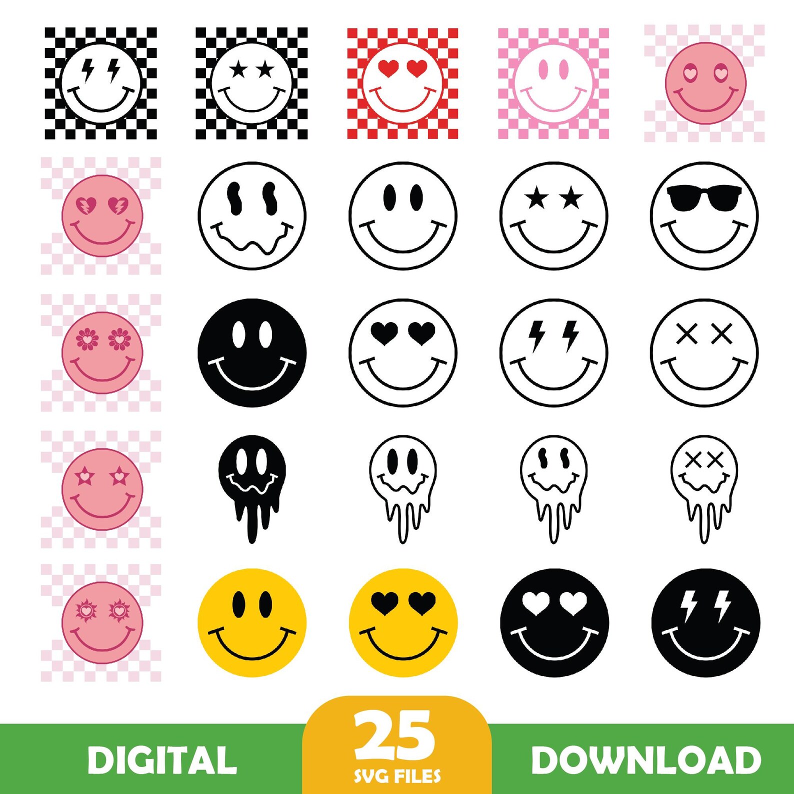 Smiley Face SVG, Smiley Face Clipart, Emoji SVG Cut File for Cricut ...