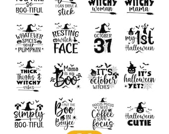 Witch Svg Bundle, Halloween Svg, Halloween Witch Svg, Witch Clipart, Witch Silhouette, Flying Witch Svg, Salem, Cut Files, Instant Download
