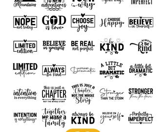 Motivational Svg Bundle, Positive Quote svg, Affirmation svg, Cute Inspirational svg, Saying Svg, Png Files, Funny Quotes cut files