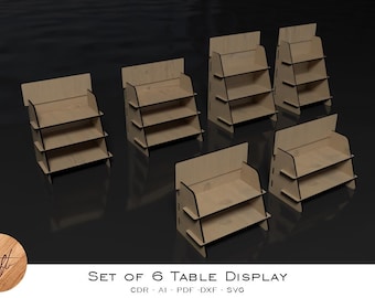 Laser Cut COC Table Display - Digital Files, 6 Set (cdr, svg, dxf, ai, pdf)