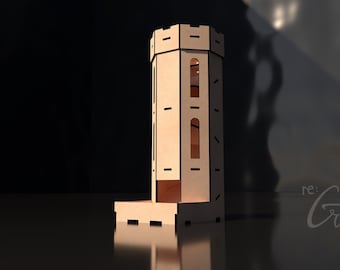 Wood Dice Tower - 2.5mm Thickness - Laser Cut File - CDR AI DXF Pdf Svg