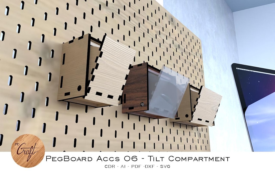 Ikea Skadis Pegboard Tilt Compartment, Laser Cut Files (digital ...