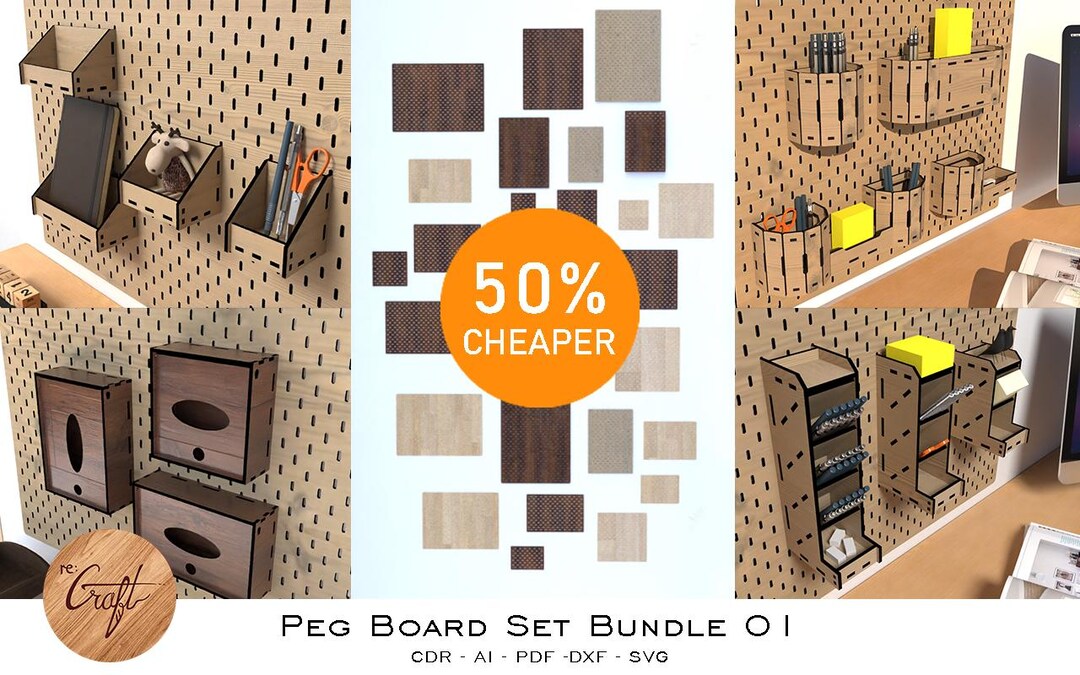 Ikea Skadis Pegboard Accessories Laser Cut Files Bundle (digital ...