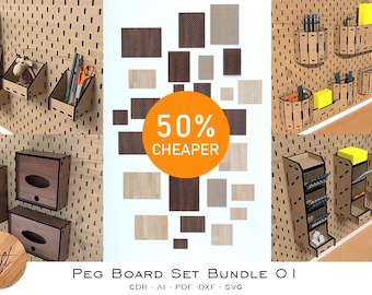 Ikea Skadis Pegboard Accessories Laser Cut Files Bundle (Digital Download)