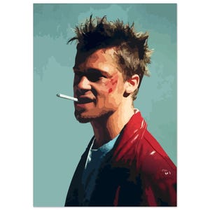 Brad Pitt | Tyler Durden | Fight Club | Fine Art Poster | Wall Art | Brad Pitt Poster | Fight Club Poster