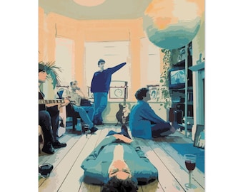Auf jeden Fall Vielleicht Wand Kunst | Oase | Poster | Drucken | Brit-Pop | Albumcover | Liam Gallagher | Noel Gallagher