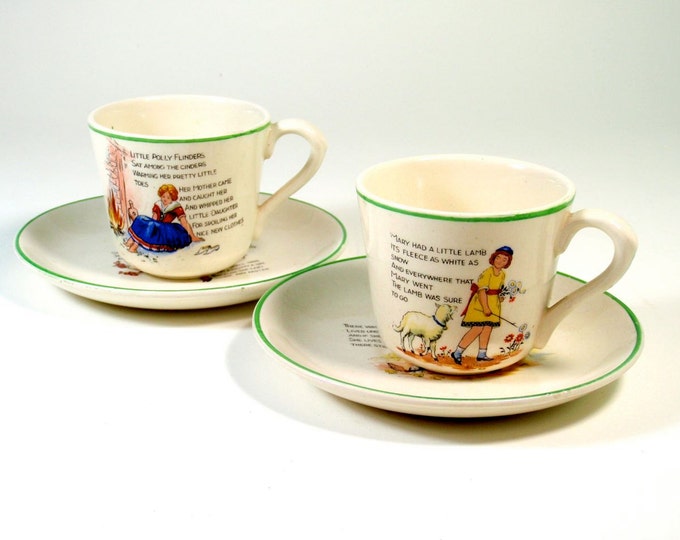 Nursery Rhyme Cups & Saucers Set of Two Etsy