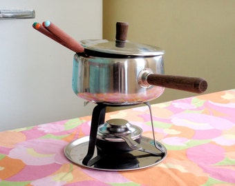 Stainless Steel Fondue Pot and Forks