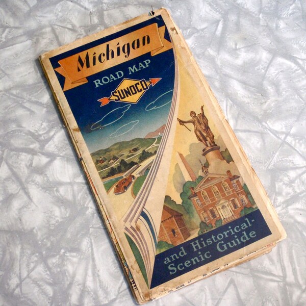 1930s Michigan Road Map