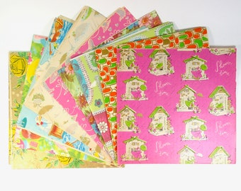 1960s Gift Wrapping Paper - Lot of Opened Packages