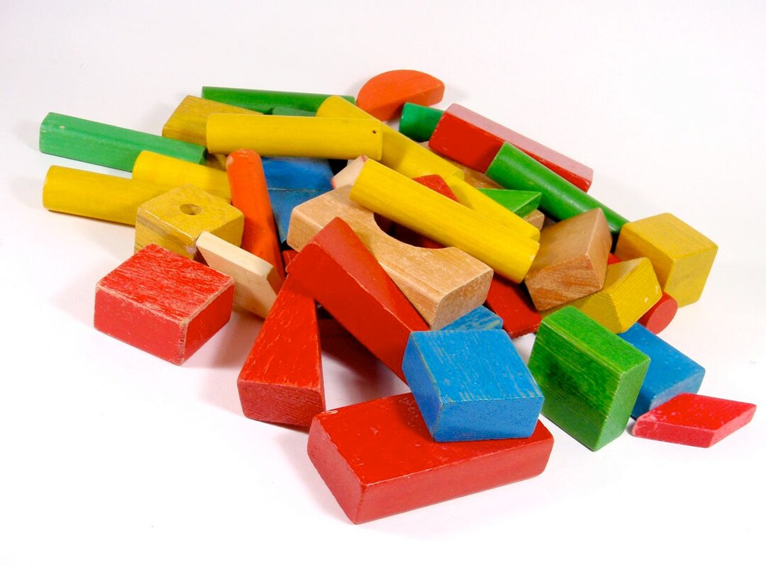 Mixed Wooden Blocks Etsy