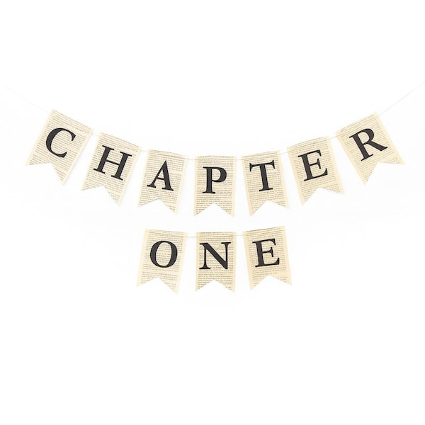 Guirlande de livres du chapitre un | Bannière premier anniversaire | Décoration de fête pour baby shower et livre de contes sur le thème du livre