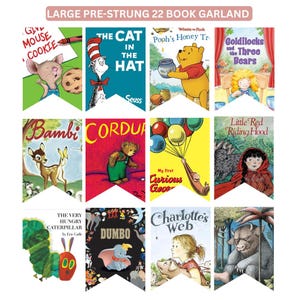 Vintage Book Page Garland – Literary Nursery, Library Party Banner image 2