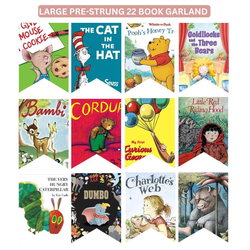 Vintage Book Page Garland – Literary Nursery, Library Party Banner image 2