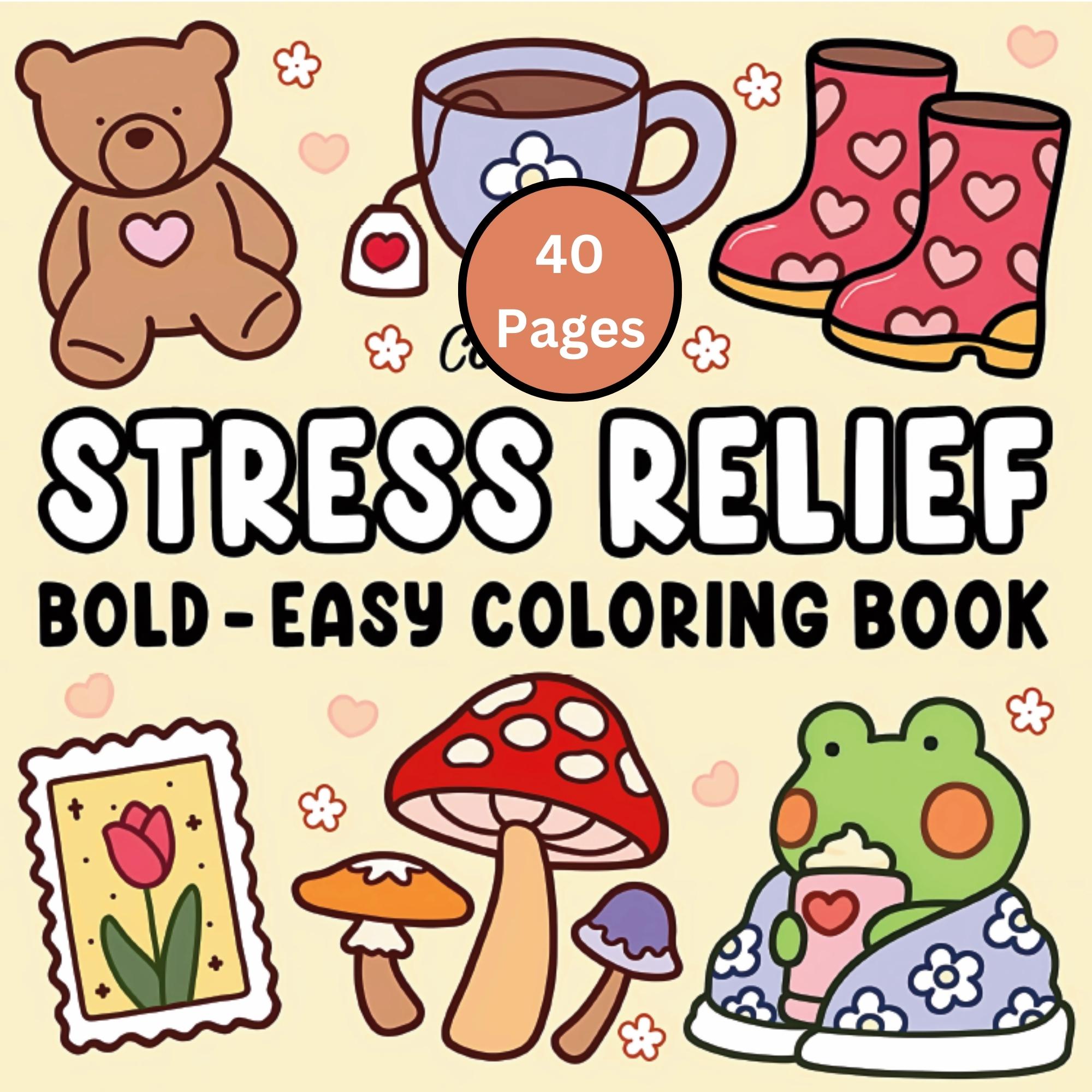 CoCo Wyo Libro para colorear antiestrés en PDF – 40 páginas en negrita y fáciles de colorear para niños y adultos, descarga digital instantánea