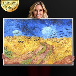 Vincent Van Gogh &quot;Wheatfield with Crows&quot;, Premium Giclée Art Print of Classic Painting, Famous Impressionism Wall Art for Living Room