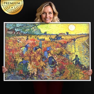 The Red Vineyard by Vincent Van Gogh, Premium Giclée Art Print of Classic Painting, Famous Impressionism Wall Art for Living Room