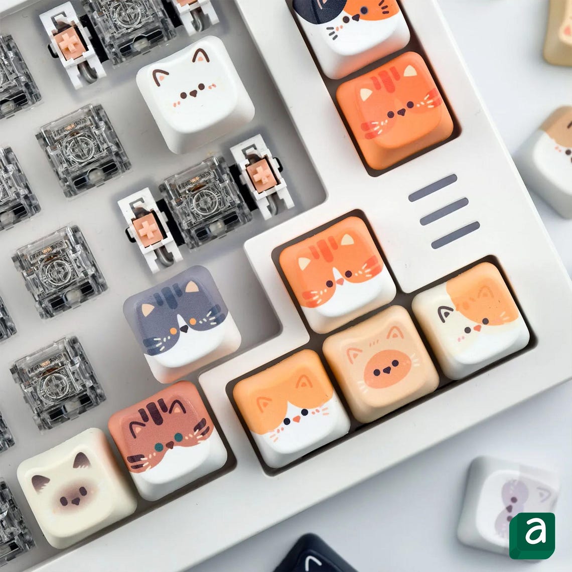 Cute Cat Keycaps for Mechanical Keyboards – Custom Keycap | MOA Profile ...