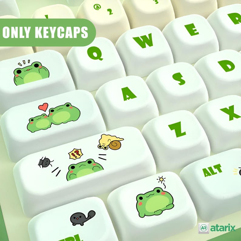 Cute Frog Keycap Set for Mechanical Keyboard | 140 Keys | MOA Profile ...
