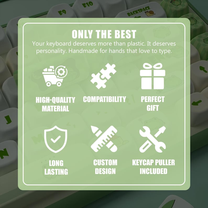 Cute Frog Keycap Set for Mechanical Keyboard | 140 Keys | MOA Profile ...