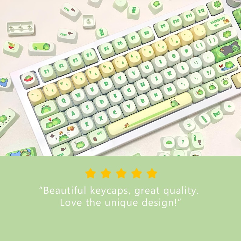 Cute Frog Keycap Set for Mechanical Keyboard | 140 Keys | MOA Profile ...