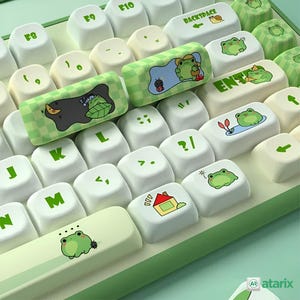 Cute Frog Keycap Set Mechanical Keyboard Keycaps Handmade Custom Keyboard Accessories Animal Lover Gift Gaming Keyboard Frog Lover Gift