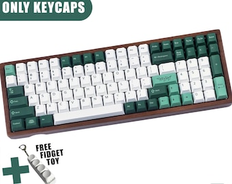 Botanical Garden Green ISO Keycaps for Mechanical Keyboards | 144 Keys | Cherry Profile | MX Switch Type | PBT Material