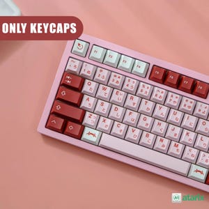 Red Japanese Keycap Set – 143 PBT Custom Keycaps for Mechanical Keyboard | Cherry Profile Keycaps