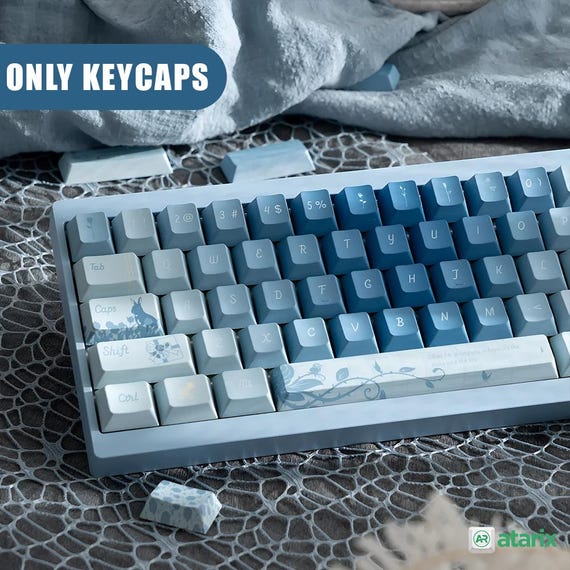 Blue & White PBT Keycap Set: Custom Artisan Mechanical Keyboard - Etsy  Israel