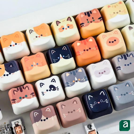 Cute Cat Keycaps for Mechanical Keyboards – Custom Keycap | MOA Profile