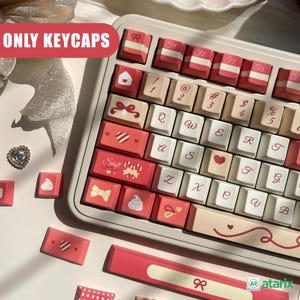 Cute Red Keycap Set – 135 PBT Custom Keycaps for Mechanical Keyboard | Cherry Profile Keycaps