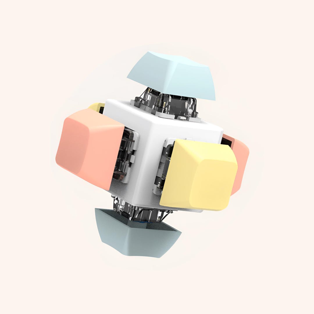 Clicky Cube Keyboard Fidget – Desk Toy Stress Relief – 6 Keys ...