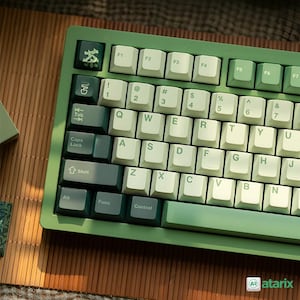 Cute Green Keycap Set Mechanical Keyboard - PBT Keycaps Custom & Handmade for Mechanical Keyboard Custom Keycap Artisan Keycap Resin Keycap