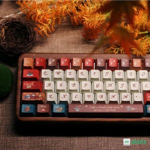 Vintage Keycap Set Mechanical Keyboard - PBT Keycap Custom & Handmade for Mechanical Keyboard Custom Keycap Artisan Keycap Resin Keycap