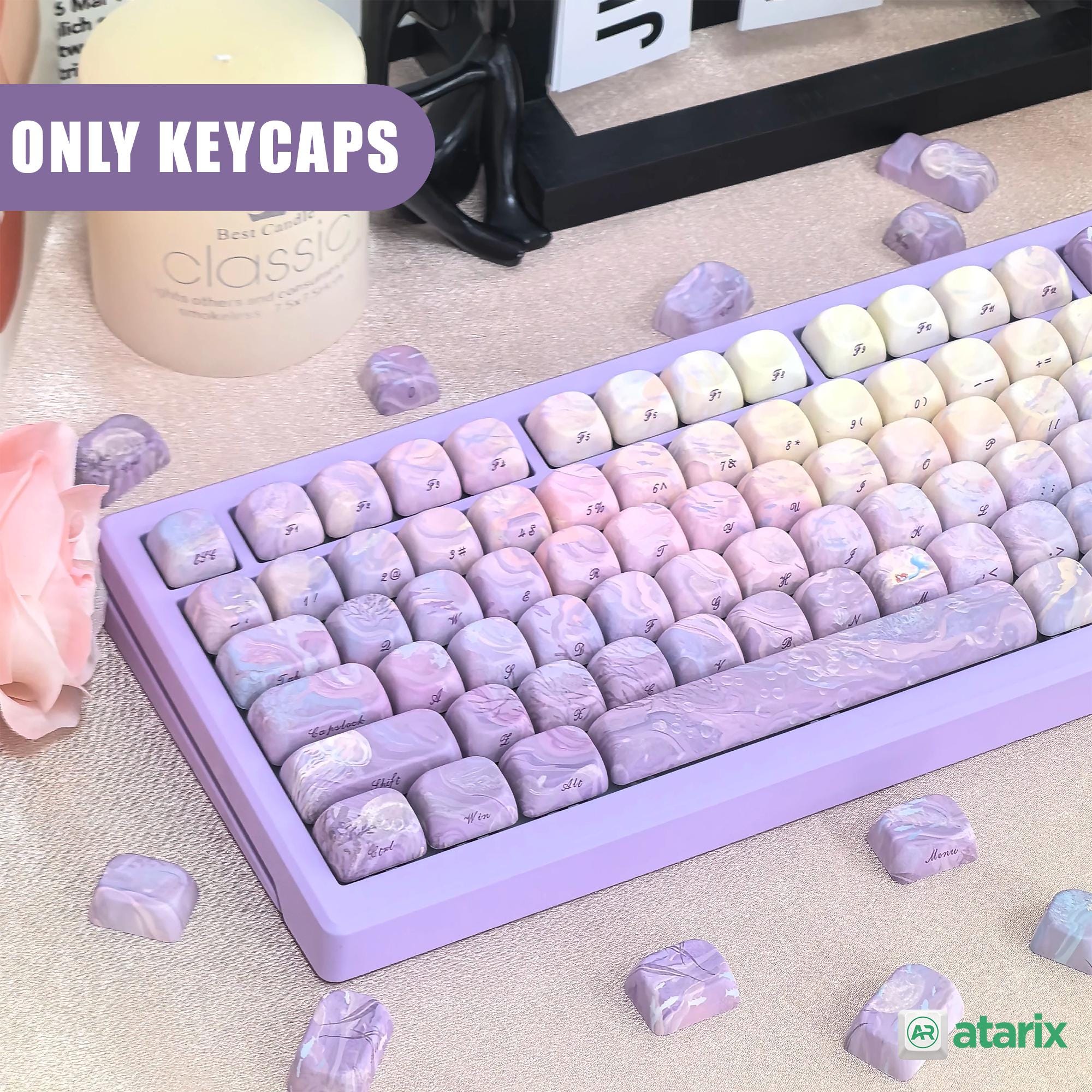 Fall Key Caps Mermaid Fall Purple Keycap Set: 137 PBT MOA Profile Custom Keycaps - Etsy