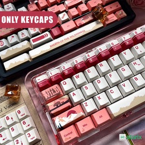 Niedliche Rote Tastenkappen Set Mechanische Tastatur - PBT Tastenkappe Custom & Handmade für Mechanische Tastatur Benutzerdefinierte Tastenkappe Artisan Keycap Harz-Tastenkappe