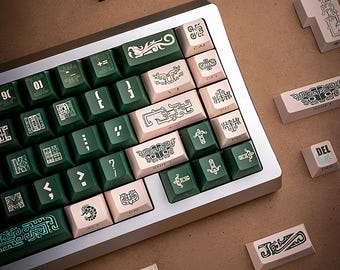 Green Japanese Keycap Set – 130 PBT Custom Keycaps for Mechanical Keyboard | Cherry Profile Keycaps