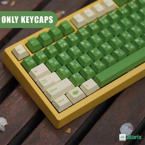 Matcha Cafe Japanese Keycap Set: PBT Cherry Profile for MX Keyboards