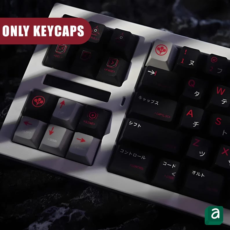 140 Keys Arasaka Theme Keycap Set | Cyberpunk Keycap Set for Mechanical ...