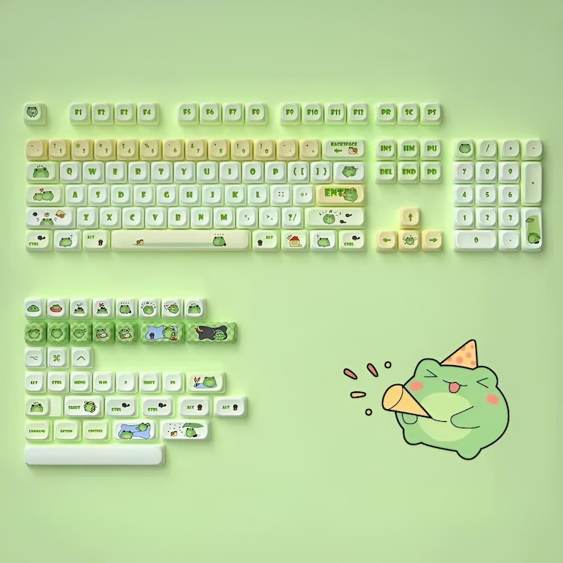 Cute Frog Keycap Set for Mechanical Keyboard | 140 Keys | MOA Profile ...