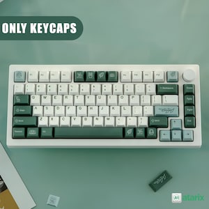 Botanical Garden Green Keycap Set for Mechanical Keyboard | 150 keys | Cherry Profile | MX Switch Type | PBT Material