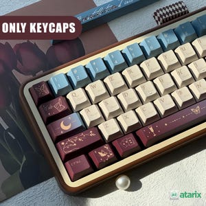 Enchanting Mysterious Moonlight Sky Astrology Theme Keycap Set for Mechanical Keyboard | 133 keys | Cherry Profile | MX Switch Style | PBT