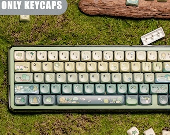 Cute Frog Keycap Set for Mechanical Keyboard | 144 keys | MOA Profile | MX Switch Type | PBT Material