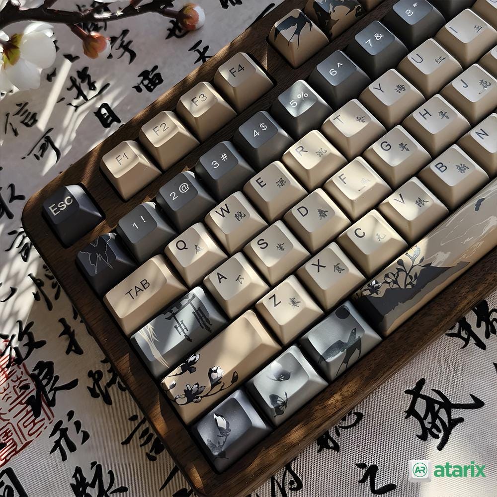 Japanese Keycap Set - 142 PBT Custom Keycaps for Mechanical Keyboard ...