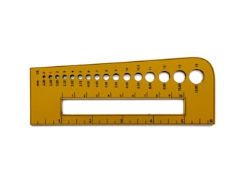 Simple Tools Knitting Ruler and needle gauge, cast acrylic