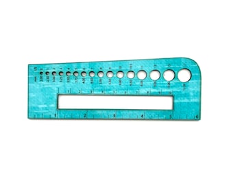 Simple Tools Knitting Ruler and needle gauge, OOAK Print