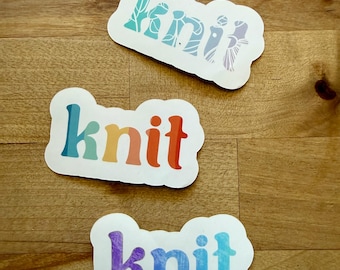 Knit Sticker – Fiber Art Decal for Yarn Lovers